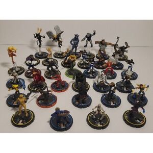 Marvel Heroclix Lot 34 Superhero Figurines WizKids 2002-2003 Scarlet Witch Logan